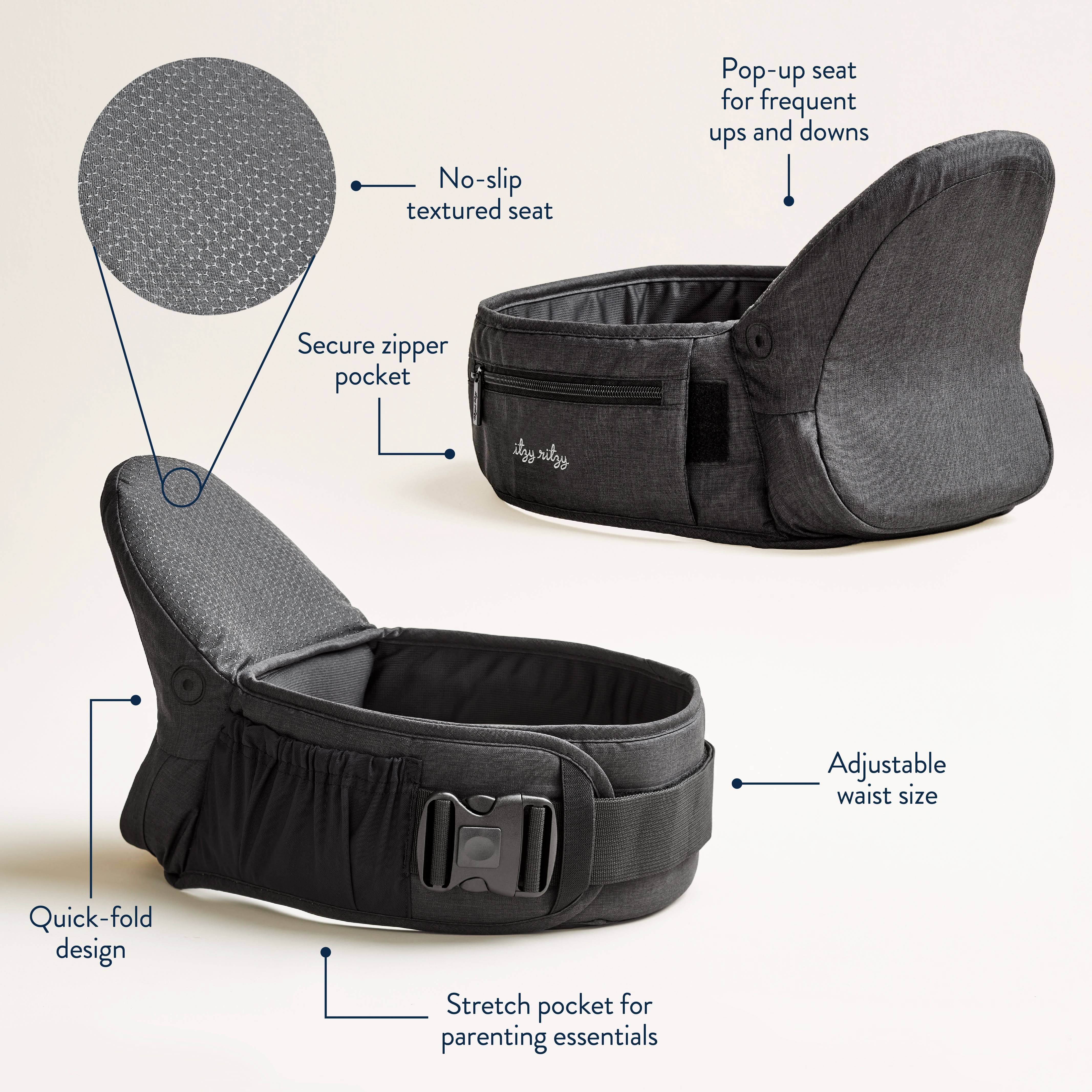 Itzy Hold & Fold™ Hip Seat Baby Carrier - Image 9
