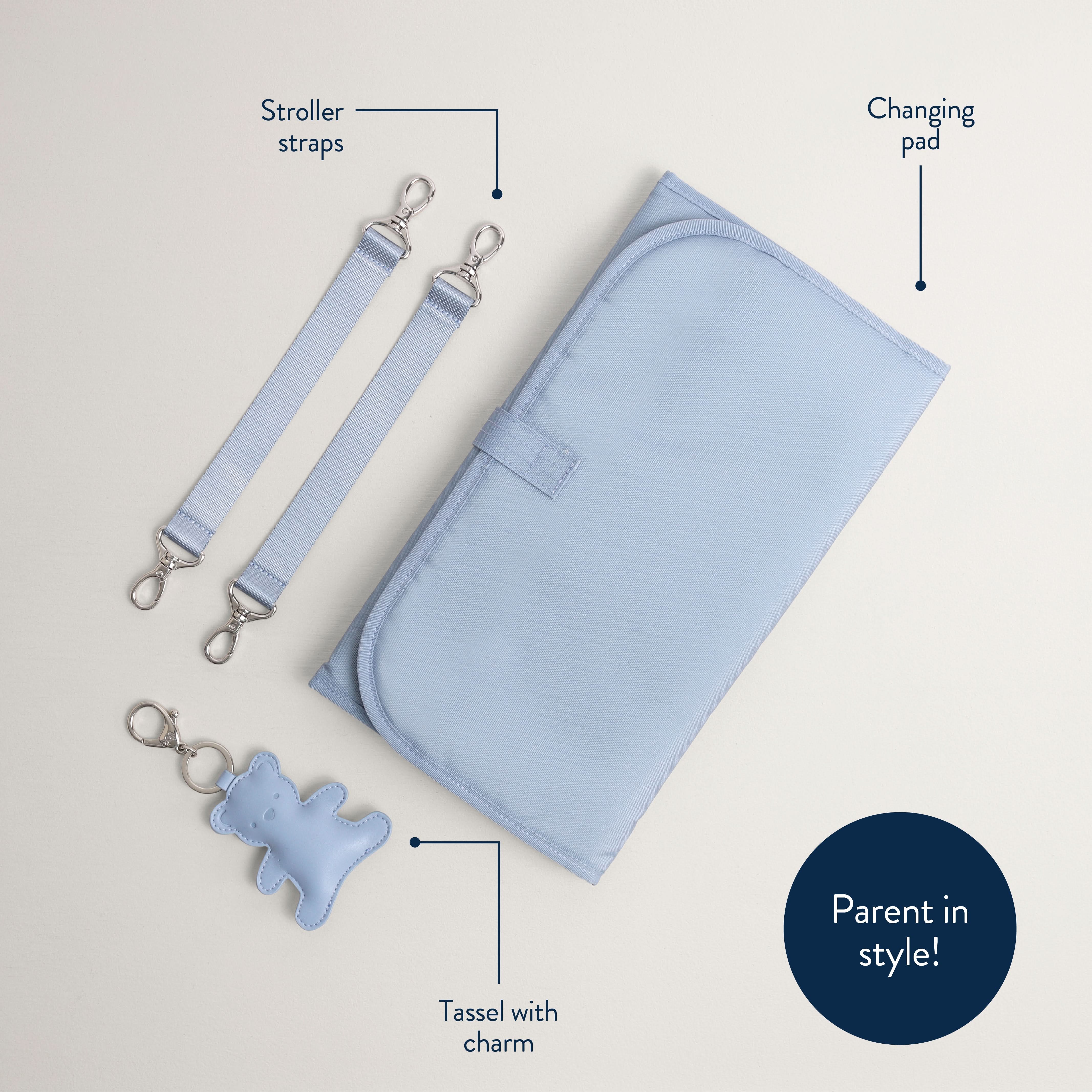 Ribbons & Roses & Teddy Blue Diaper Bag Bundle - Image 20
