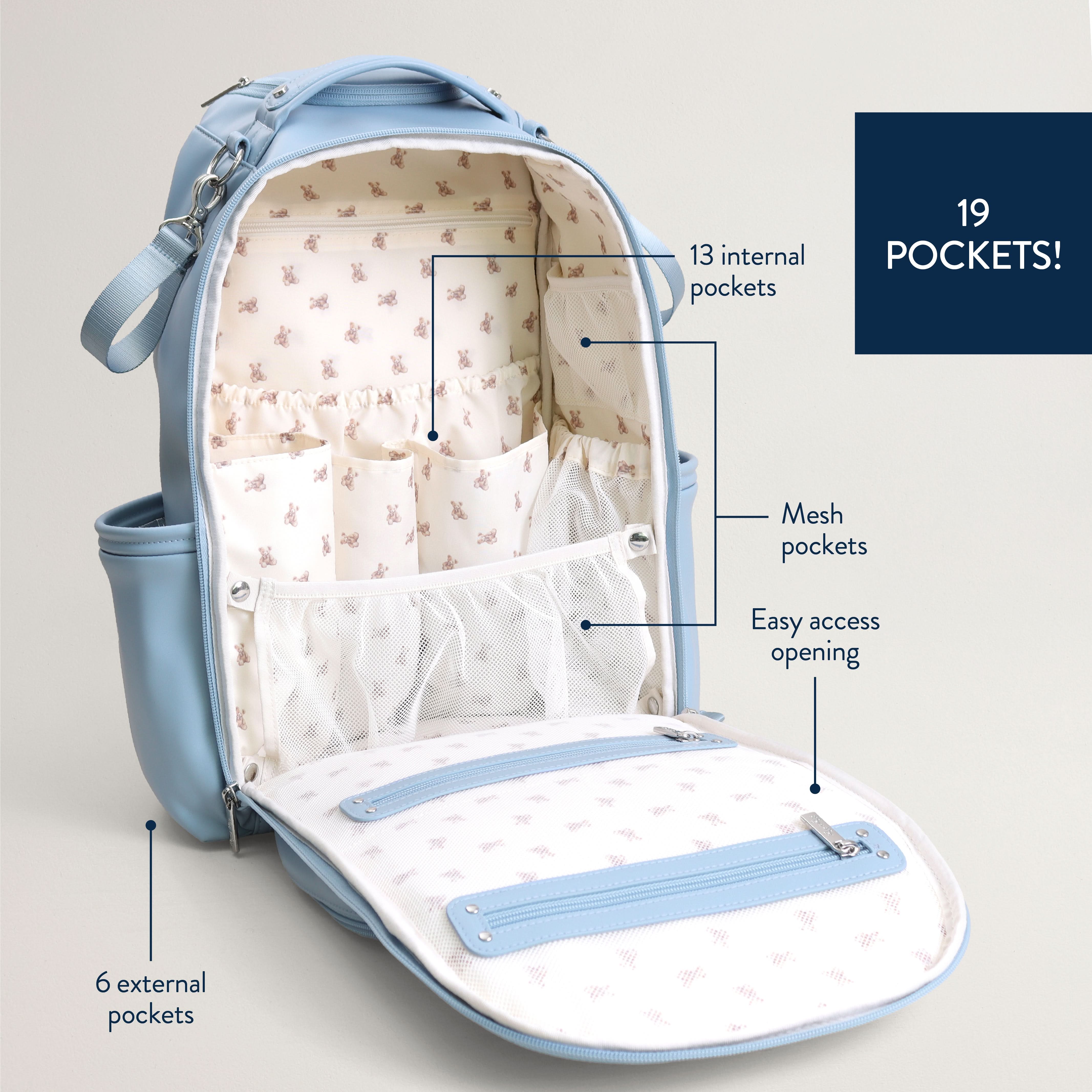 Ribbons & Roses & Teddy Blue Diaper Bag Bundle - Image 6